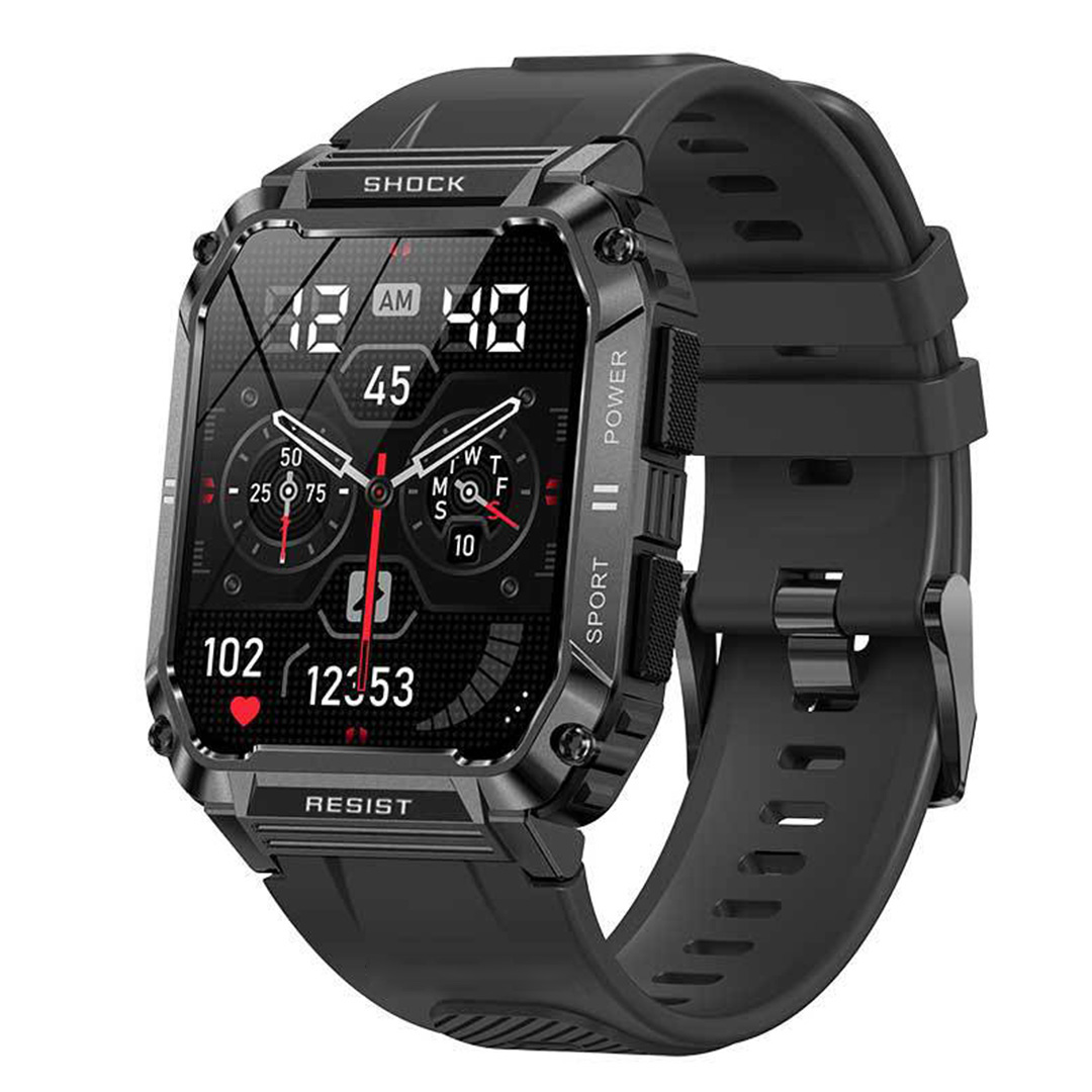 Smartwatch con Bluetooth, funciones deportivas y monitorización de la salud.