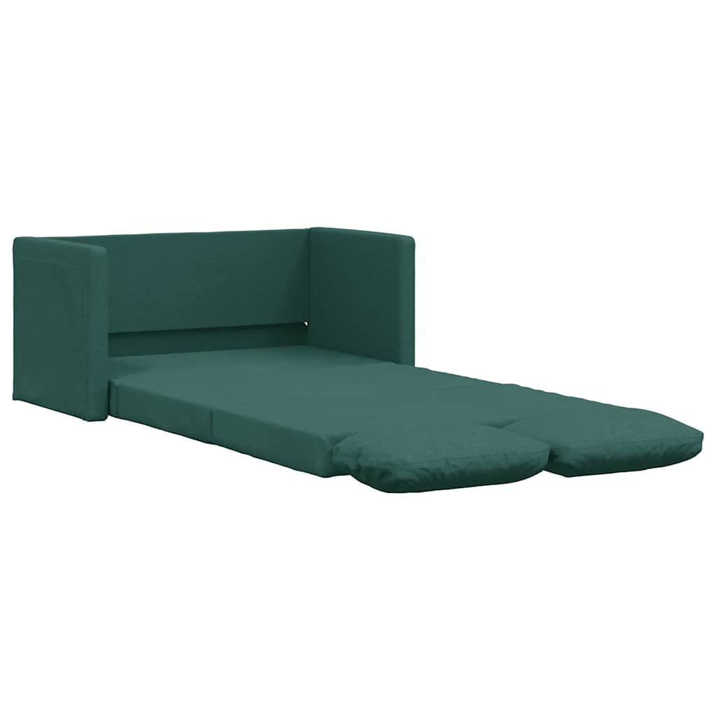 vidaXL Sofá cama de suelo 2 en 1 tela verde oscuro 112x174x55 cm