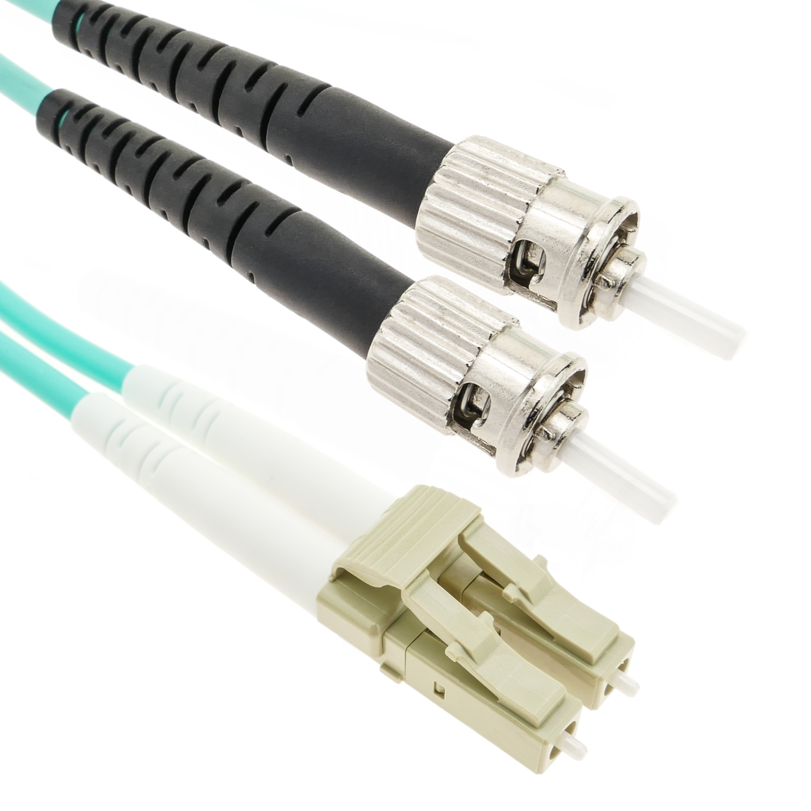 Cable OM3 de fibra óptica LC a ST multimodo duplex 50/125 de 25m - BeMatik