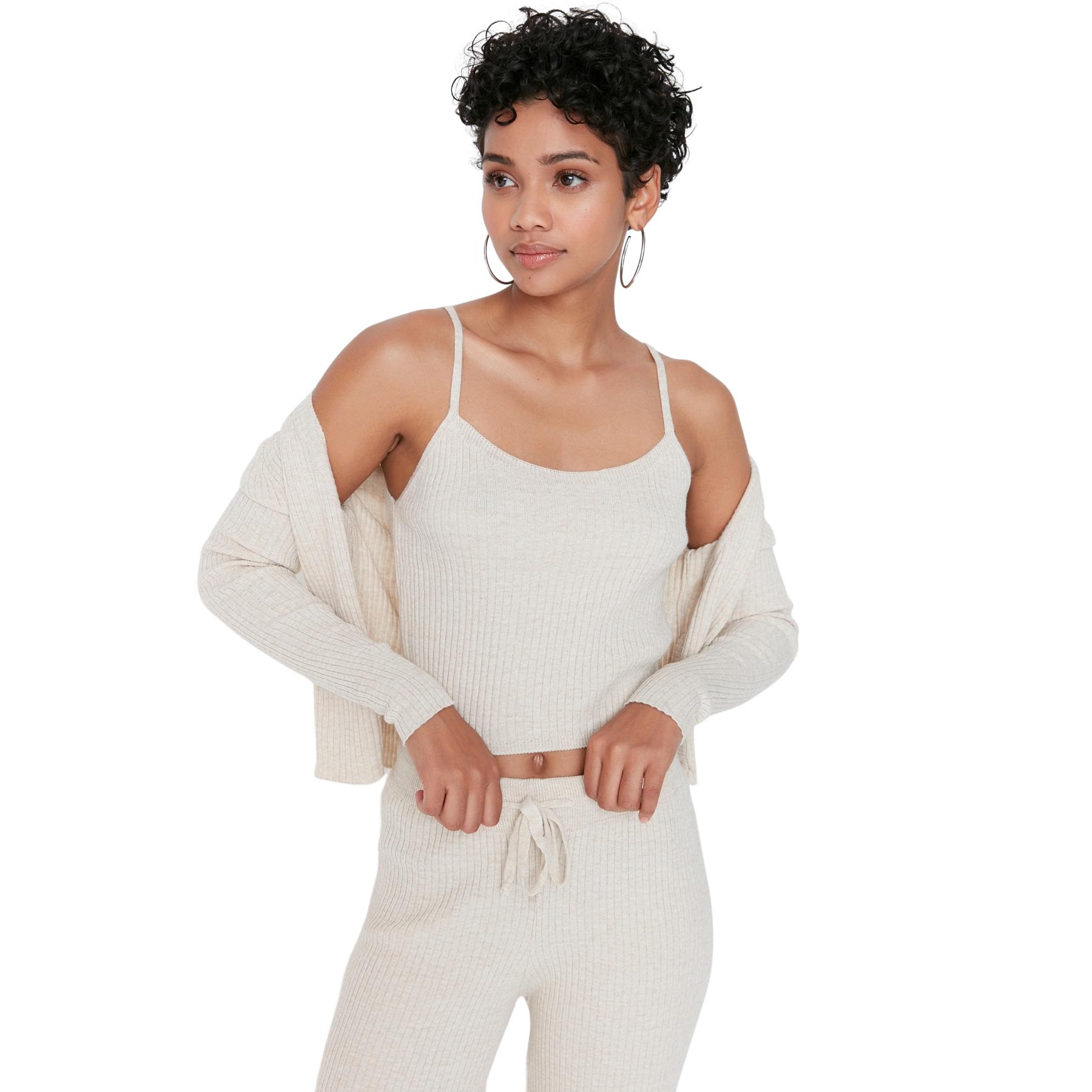 Trendyol Conjunto Pack X2 - Moda Femenina Beige Mujer Extra Pequeño