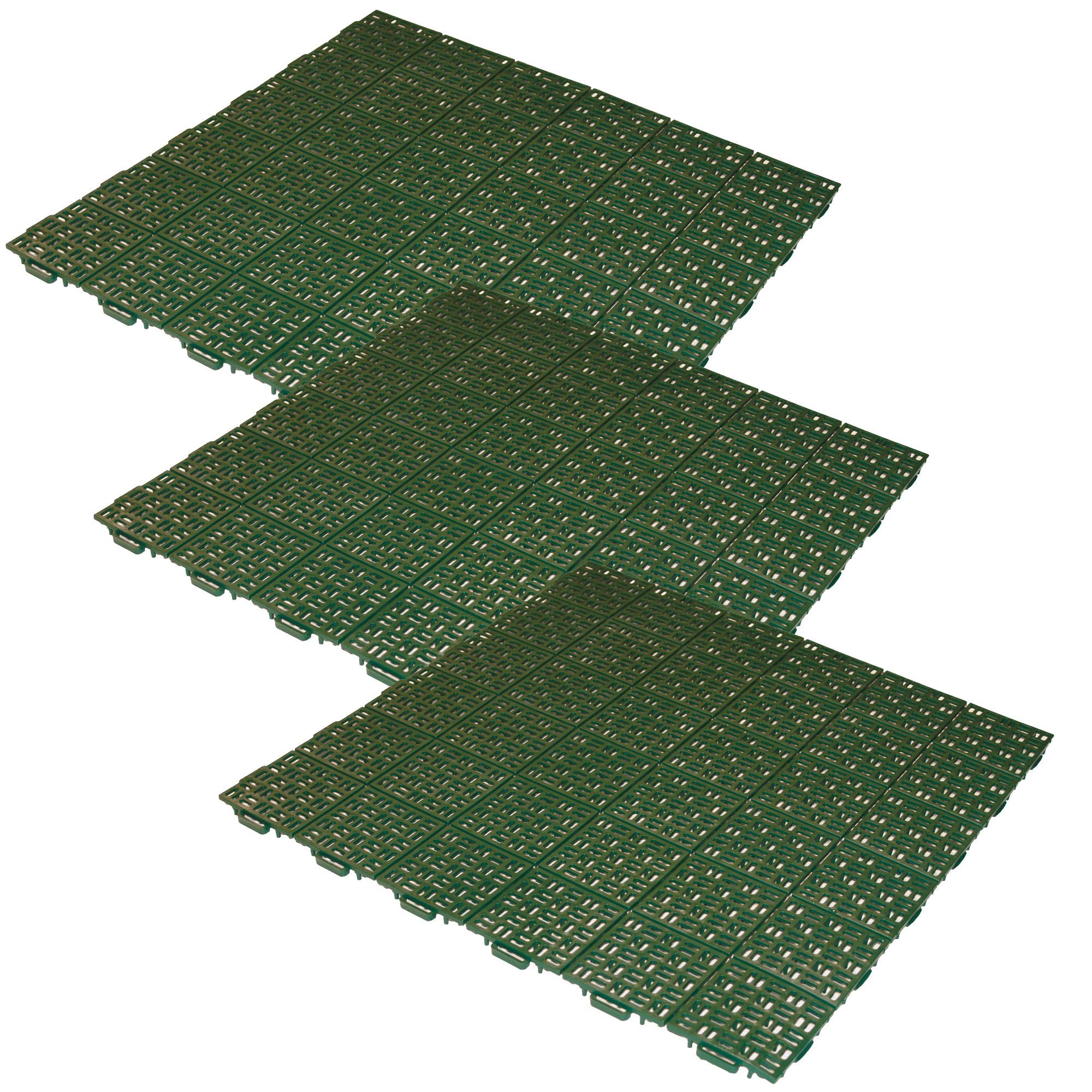 Wellhome Pack 3 Baldosas para Jardín Efecto Drenaje de 55,5x55,5 Cm - Verde
