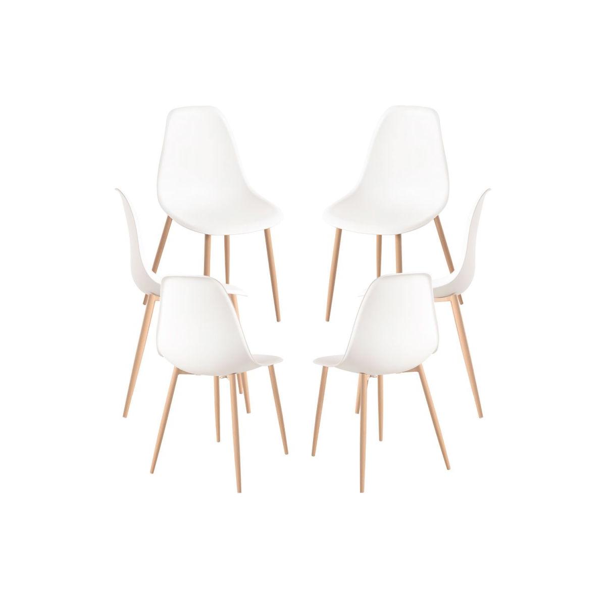 Regalos Miguel - Packs Sillas Comedor - Pack 6 Sillas Mykle - Blanco