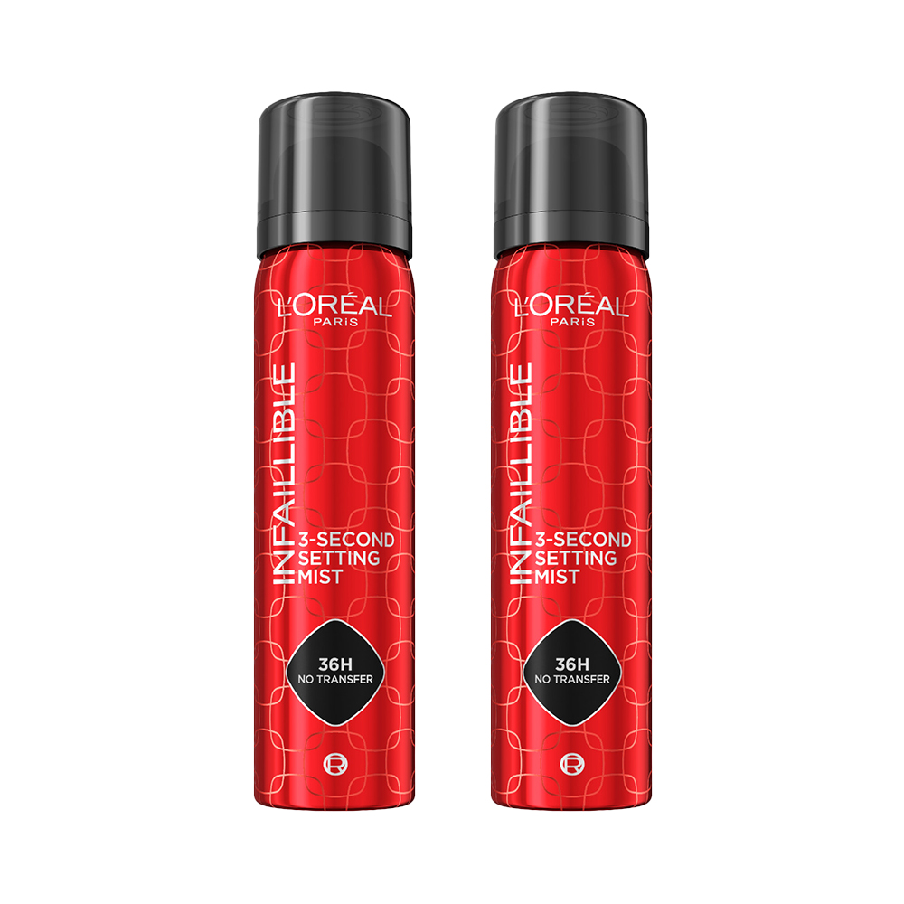 L’Oréal Paris | Pack Spray fijador Infaillible 36h de duración Water-proof y Oil-proof 2 unidades