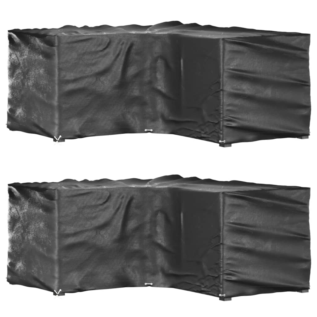 vidaXL Fundas muebles jardín forma de L 2 uds en dimensiones 215x215x70 cm/210x260x80 cm/250x250x70 cm y más | almacenamiento funcional diseño moderno para baño dormitorio sala