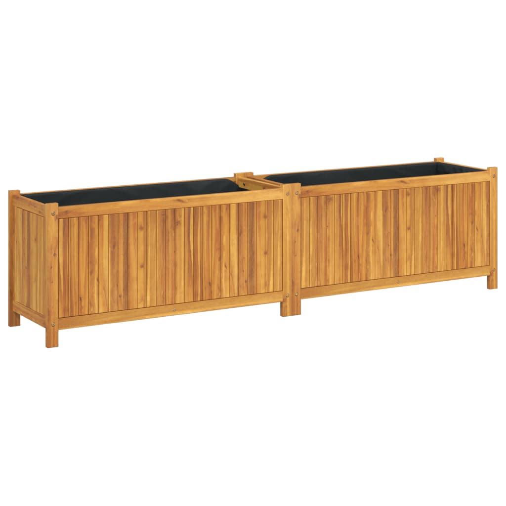 vidaXL Jardinera con forro madera maciza de acacia Dimensiones 54 x 31 x 30 cm,  42 x 42 x 40 cm,  80 x 42 x 40 cm y mas