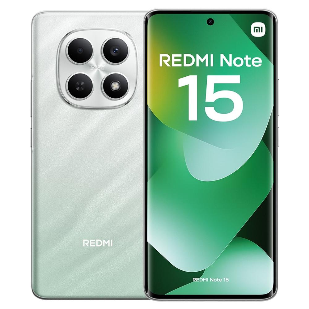 XIAOMI REDMI NOTE 15 4G NFC 256GB+8GB RAM PANTALLA 6.77'' AMOLED 120HZ FULL HD+ CÁMARA TRASERA TRIPLE 108MP FRONTAL 20MP HYPEROS 2 GPS DUAL SIM WIFI 5 BLUETOOTH 5.4 IP65 / BATERÍA 6.000 MAH CARGA RÁPIDA 33W CONECTOR USB-C / SMARTPHONE TELÉFONO MÓVIL LIBRE