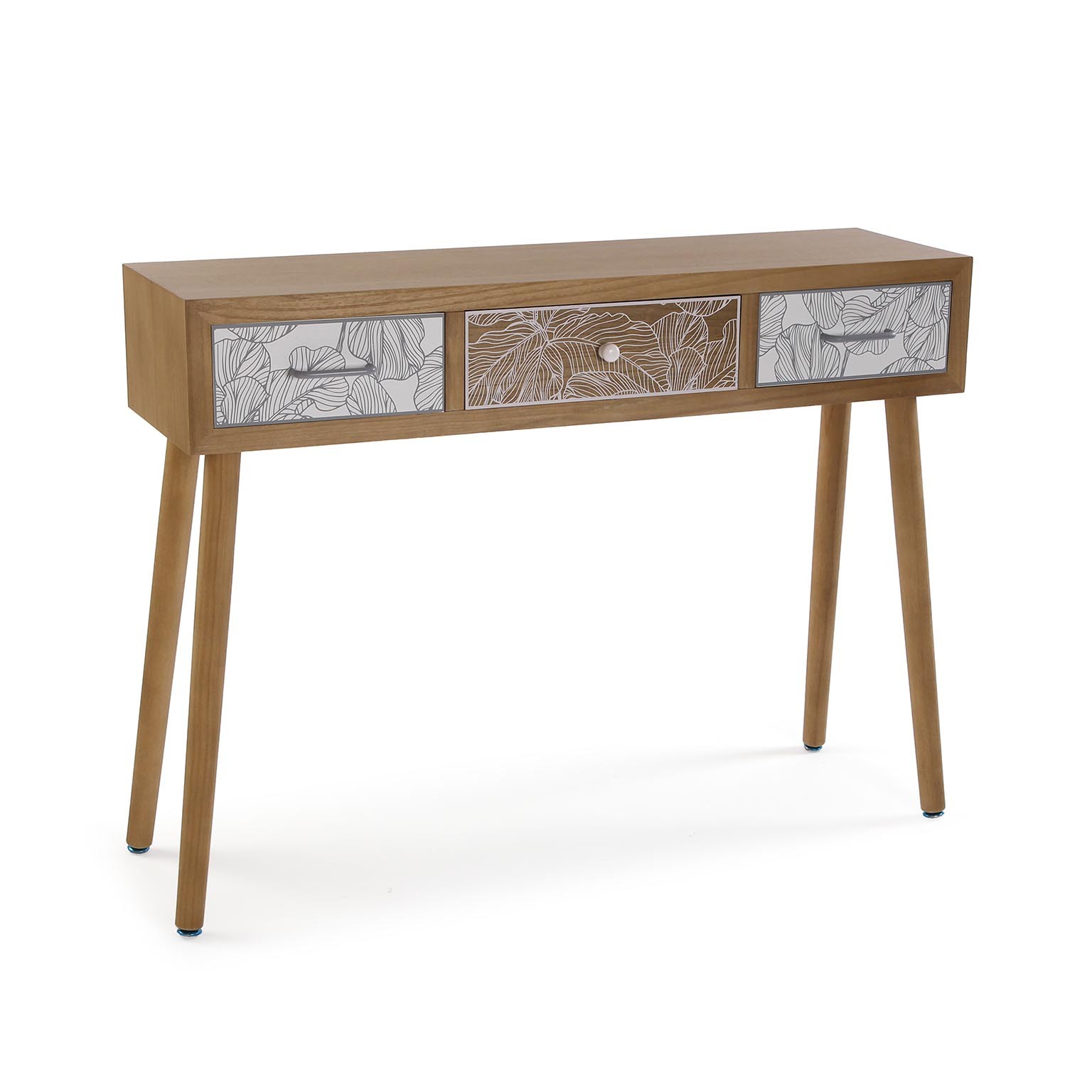 Versa - Mesa de entrada 3 cajones ,en madera y unas medidas de 107 cm de largo , 30 cm de fondo y 78 cm de alto