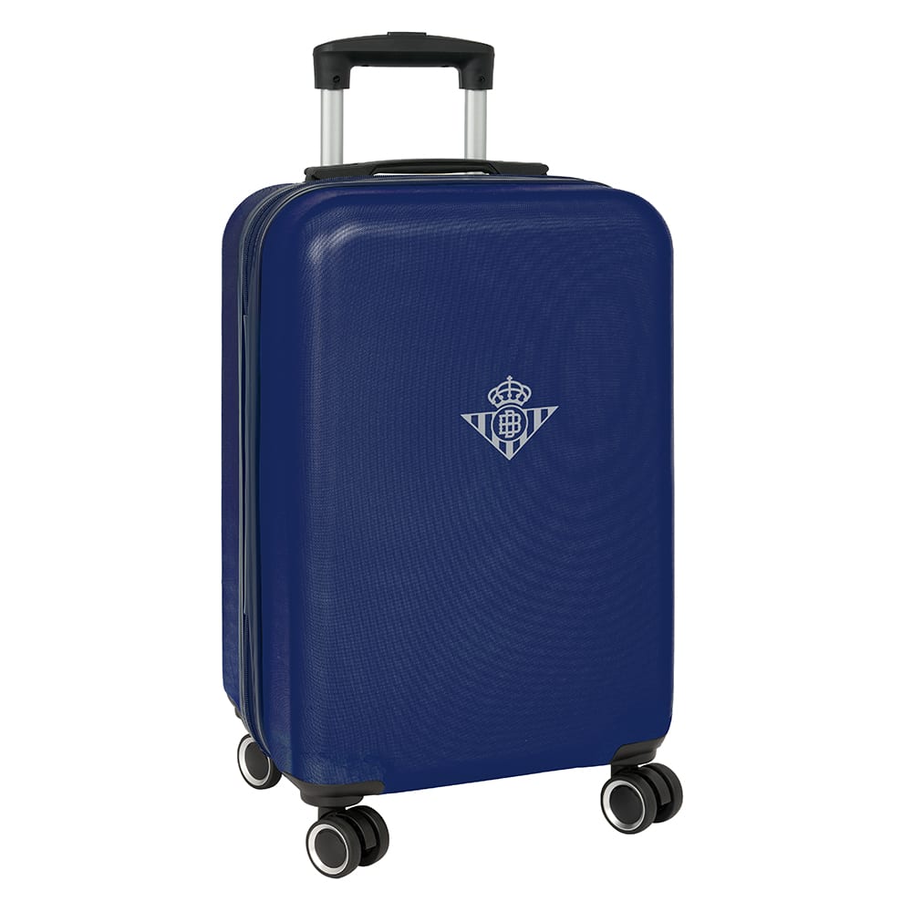 SAFTA | Maleta de Cabina 20? Real Betis Balompié ABS + PC Resistente 34,5 x 55 x 20 Cm, 4 Ruedas Giratorias 360°, Asa Telescópica Interior Forrado con Separador y Bolsillo de Red, Candado, 4 Ruedas Dobles 360º