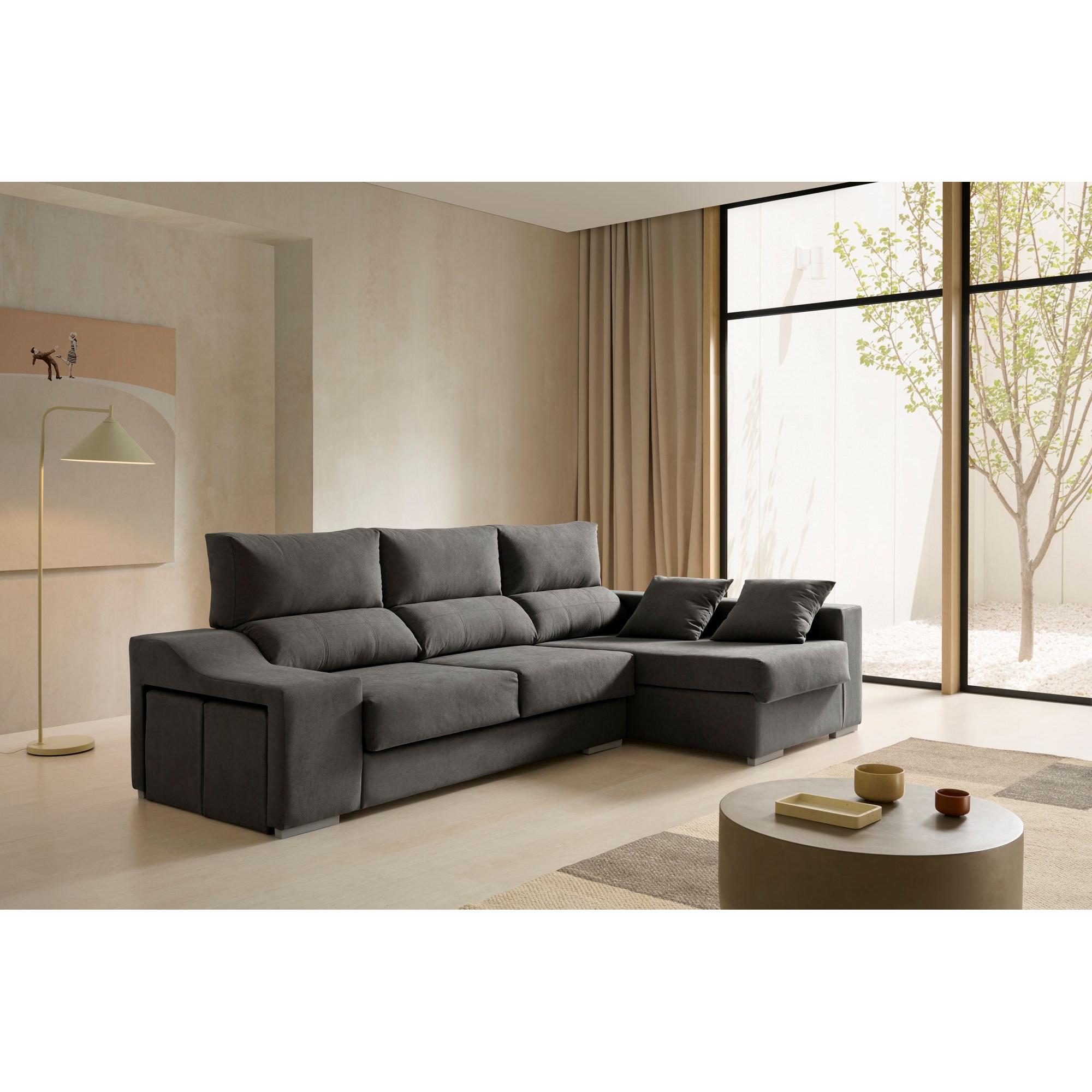 Sofa Chaiselongue con pufs y arcón Amatista Plus