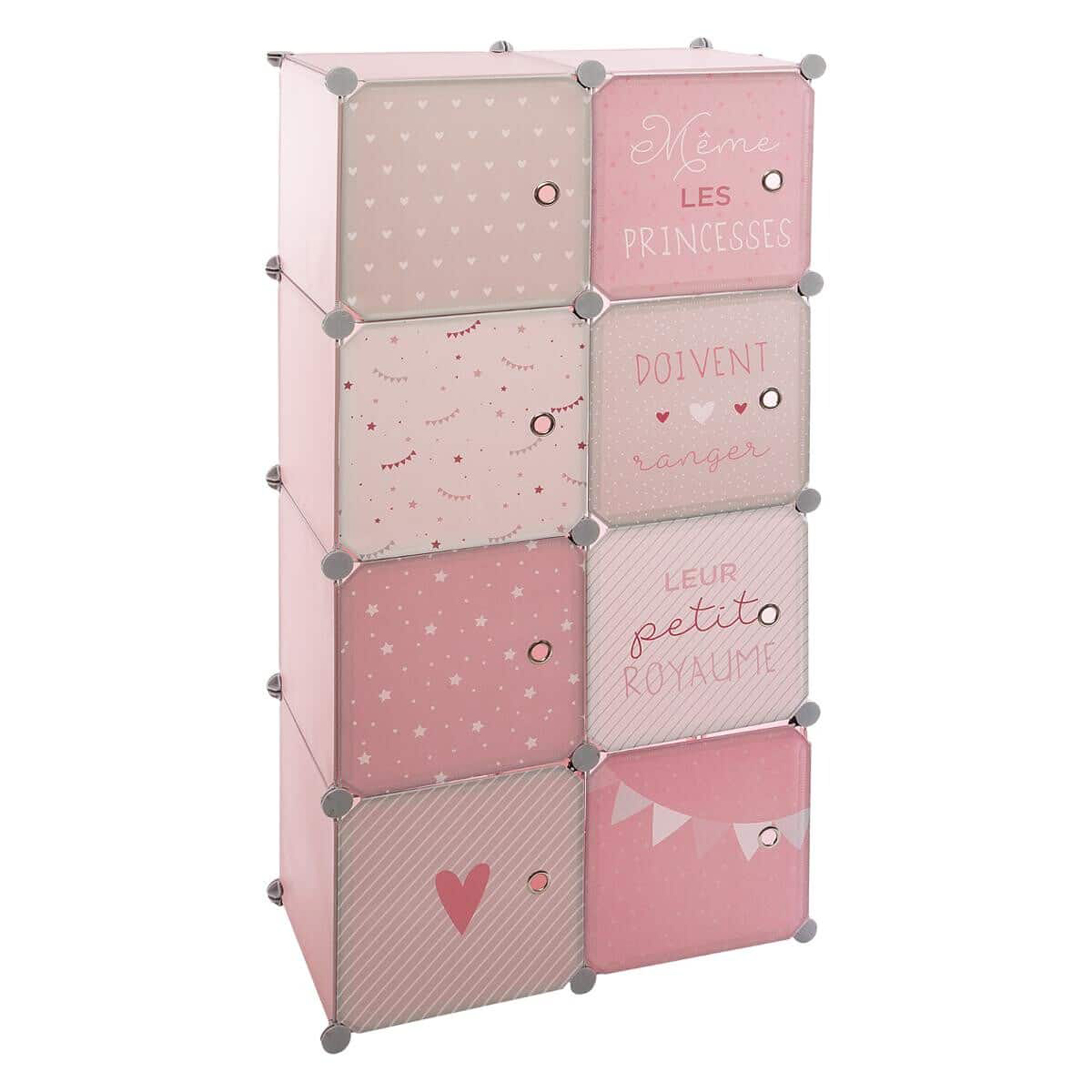 Atmosphera Taquillas de Almacenamiento Infantil Rosa | 8 Huecos con Puertas