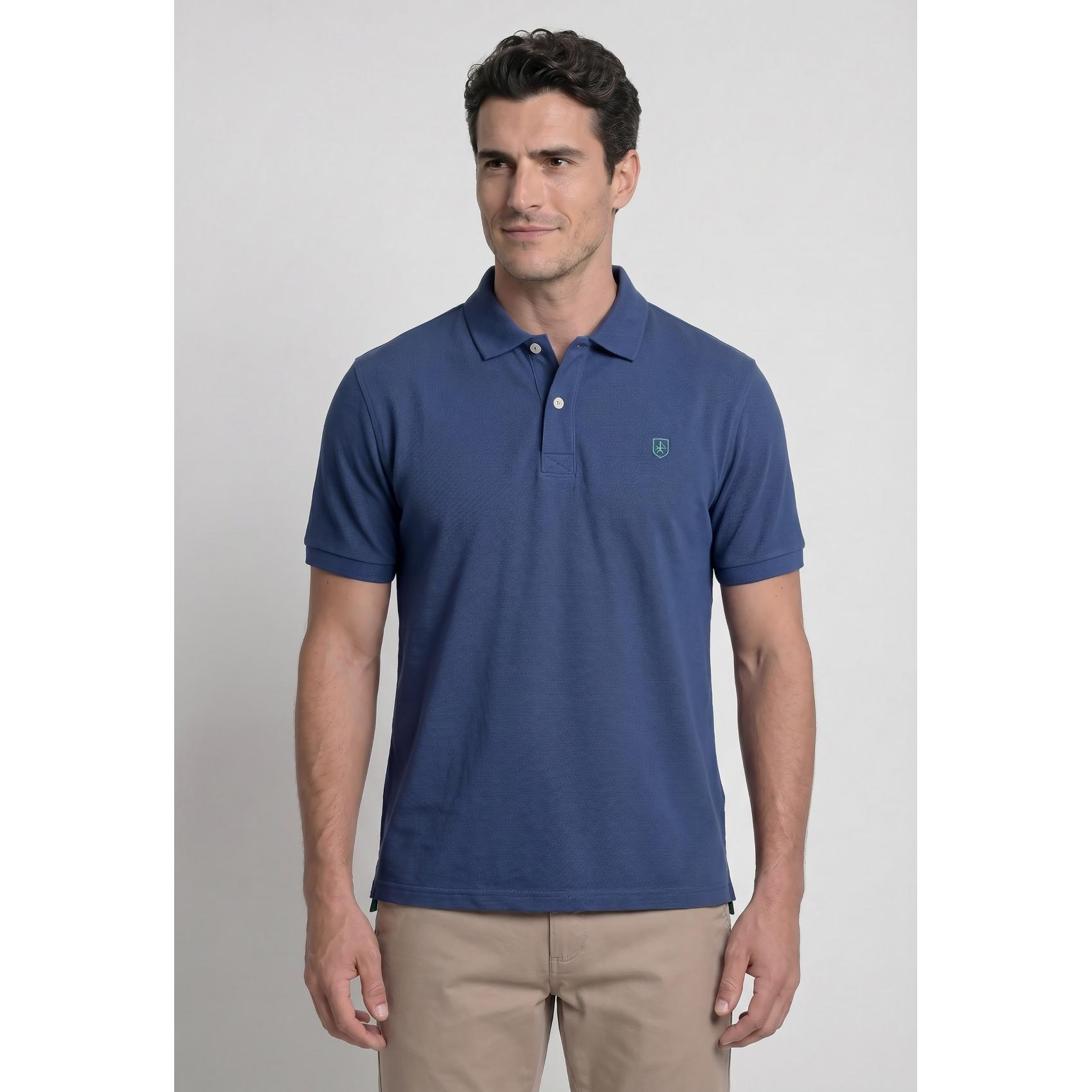 Polo Valecuatro clásico logo azul marino