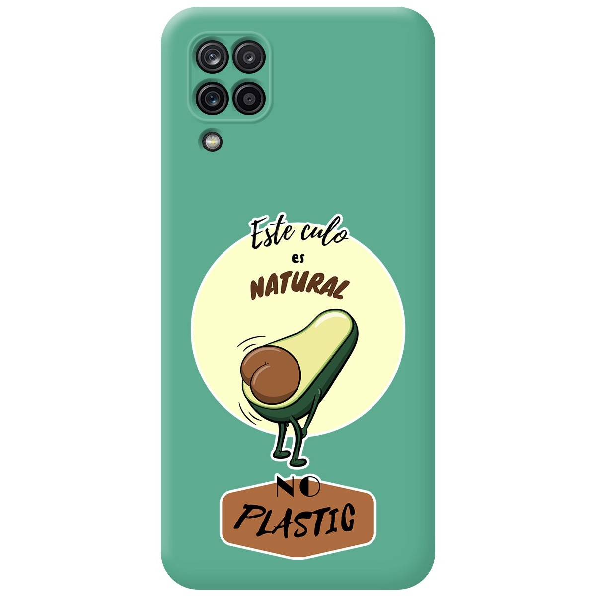 Tumundosmartphone Funda Silicona Líquida Verde para Samsung Galaxy A12 / M12 diseño Culo Natural Dibujos