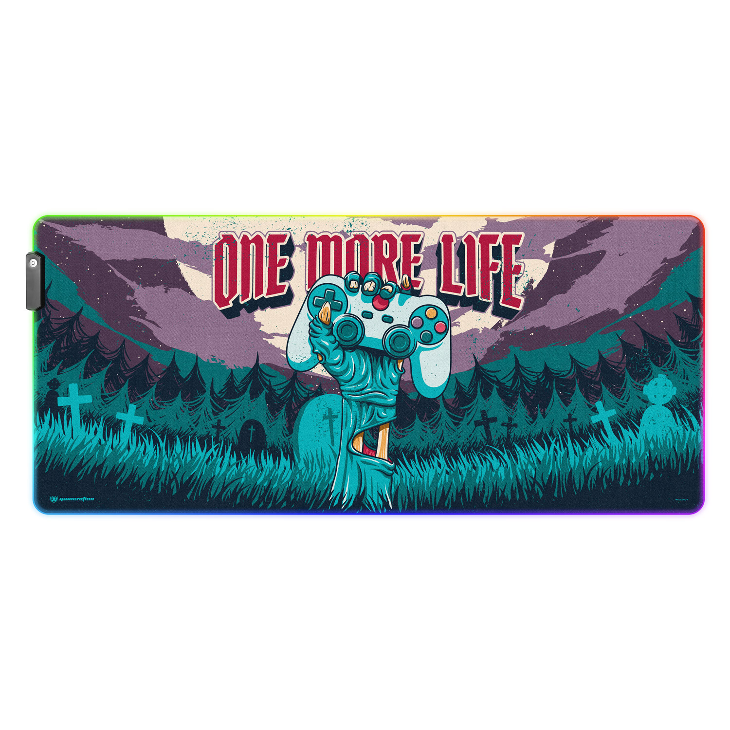 Alfombrilla raton xxl con luz led one more life