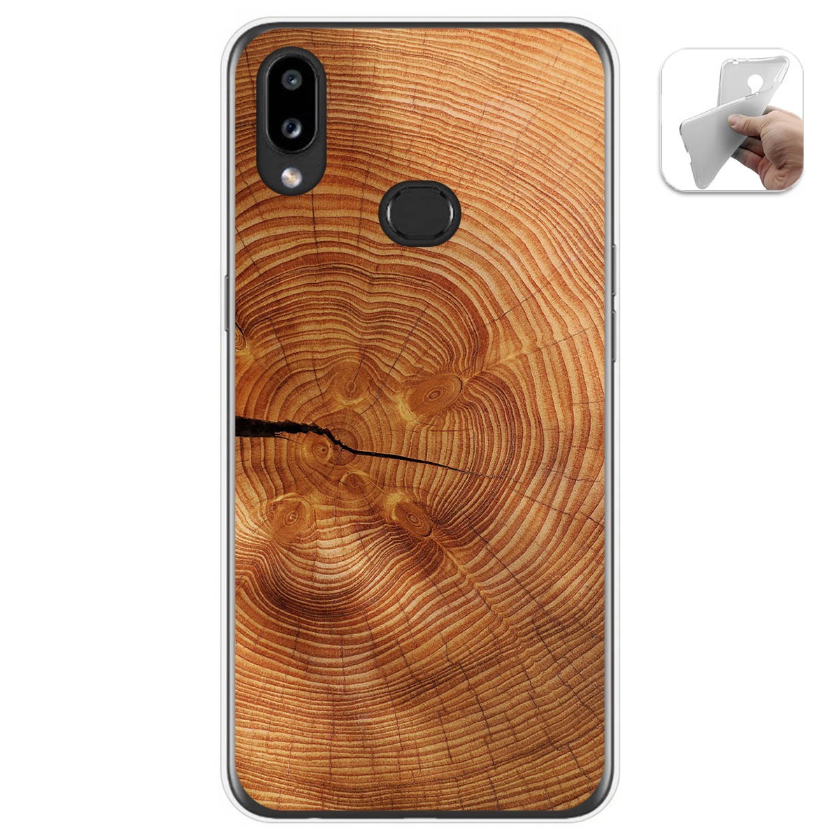 Tumundosmartphone Funda Gel Tpu para Samsung Galaxy A10s diseño Madera 04 Dibujos