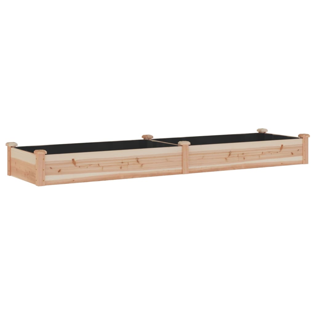 vidaXL Jardinera arriate con forro madera maciza abeto 240x60x25 cm Color Natural,  Marrón,  Gris y mas