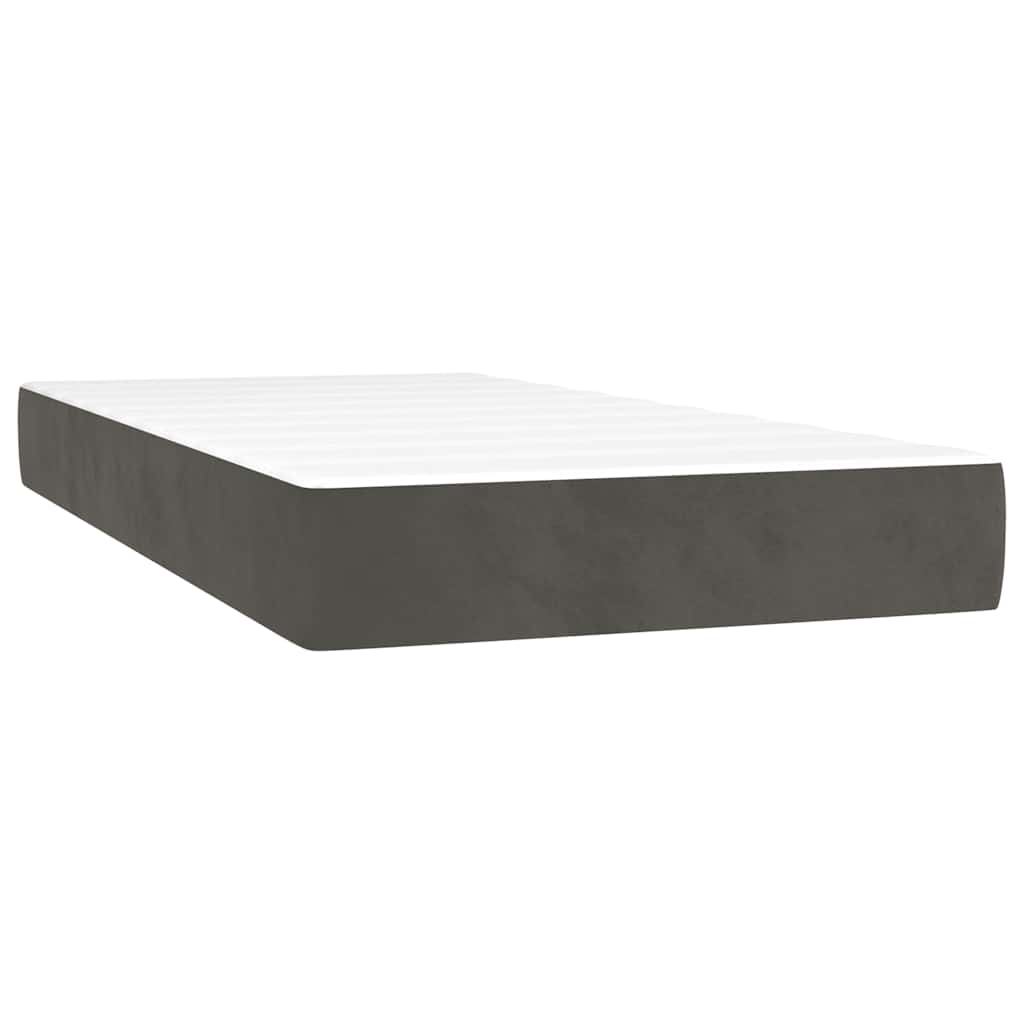 vidaXL Colchón de muelles ensacados terciopelo gris oscuro 80x220x20cm