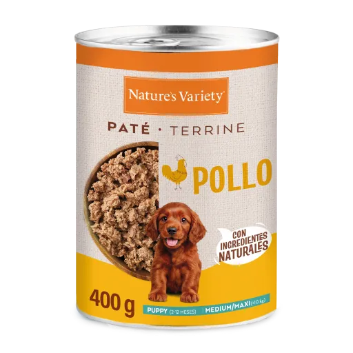 Nature's Variety Comida Húmeda en Paté de Pollo para Perros Cachorro Med/Maxi - 400 GR