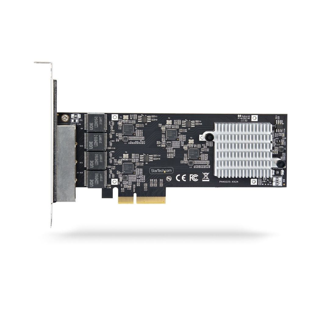 StarTech - Tarjeta de red PR42GI-NETWORK-CARD con chip Intel I225-V, 4 puertos RJ45 y velocidad 2.5 Gbps para entornos IT profesionales
