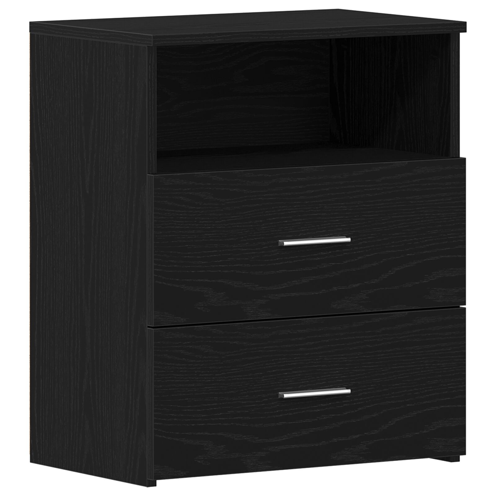 Mesas de Noche vidaXL 2 pcs Negro Roble 50x32x60cm Madera MDF