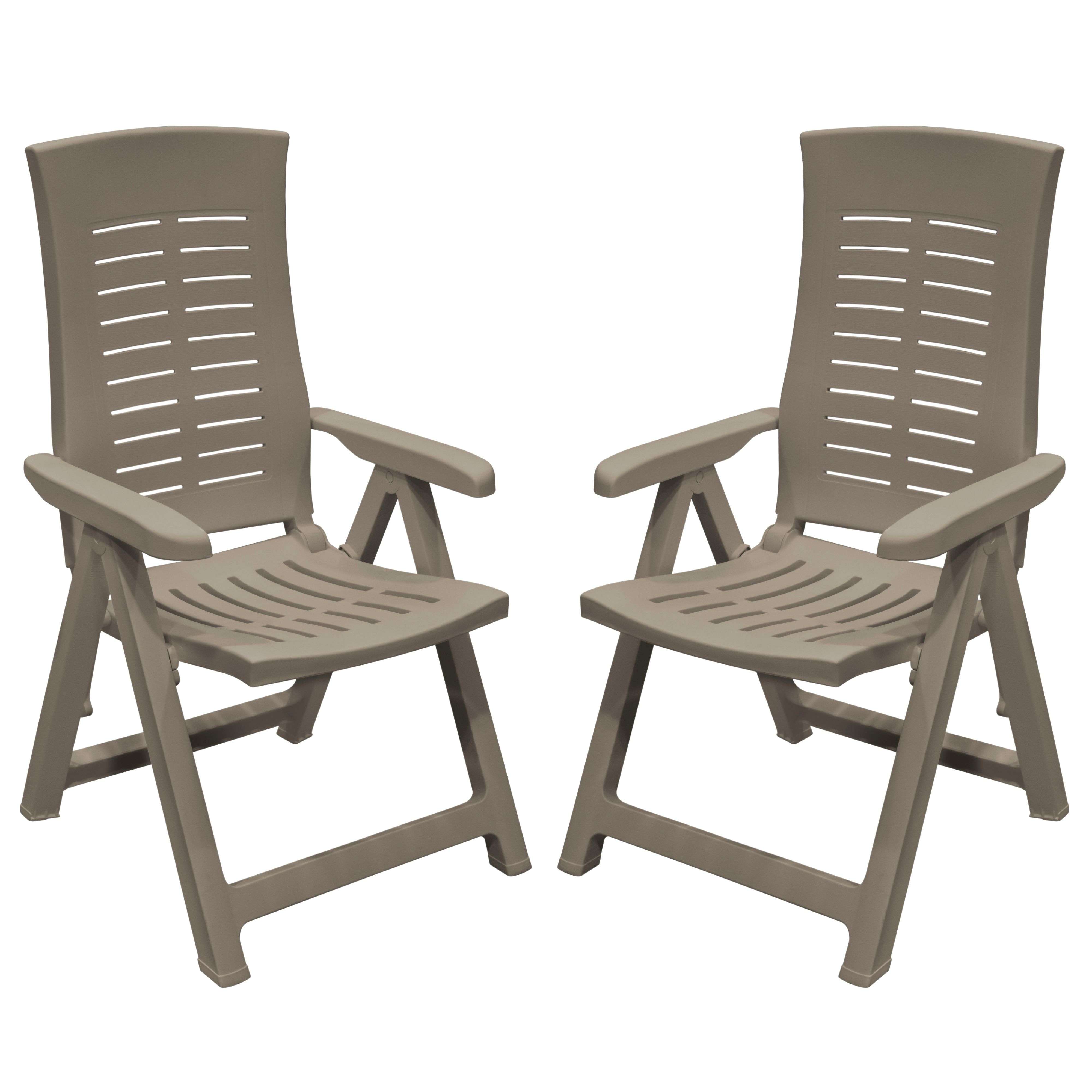 Miroytengo Pack 2 Sillones Plegables Muebles de Exterior Silver Estilo Práctico en Color Marrón 59x108x62 cm