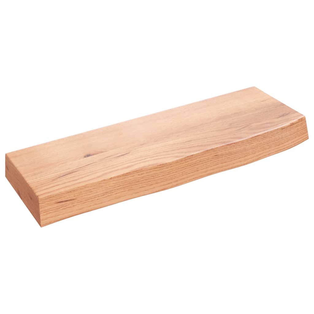 Vidaxl Estante de Pared Madera Maciza de Roble Sin Tratar 60x20x6 Cm Natural