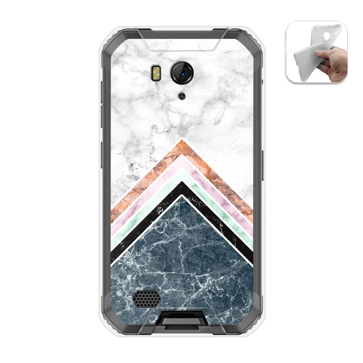 Tumundosmartphone Funda Gel Tpu para Ulefone Armor X6 diseño Mármol 05 Dibujos