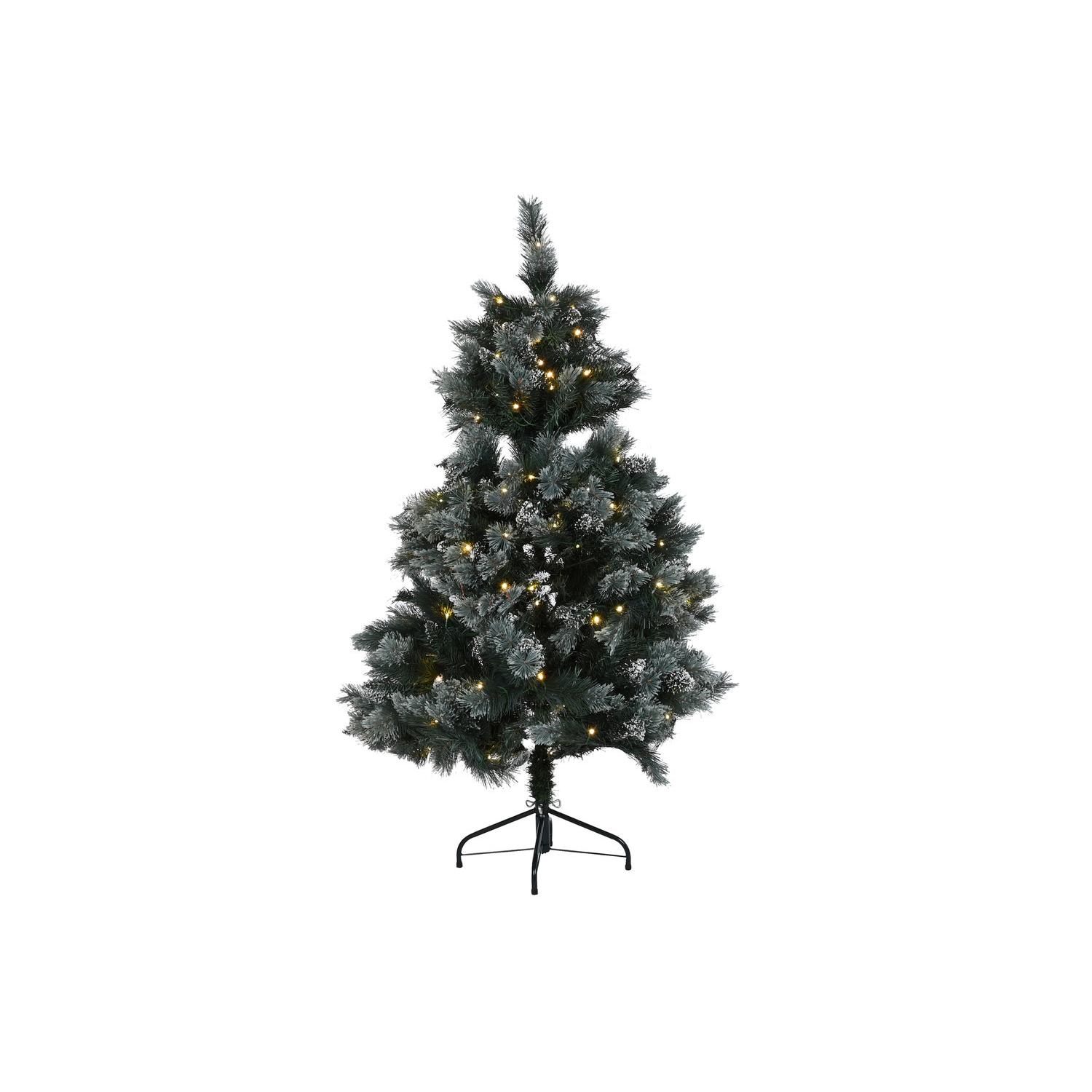 Arbol Led Pvc 100X100X150 200 Leds Nevado Verde, Decoracióna de navidad para todos los hogares, Navidad Moderna White Dust
