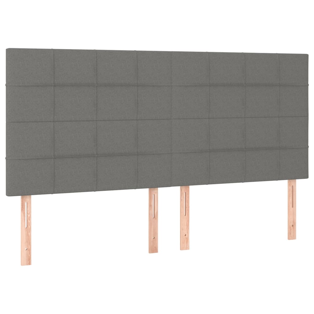 vidaXL Cabecero con luces LED tela gris oscuro 180x5x118/128 cm
