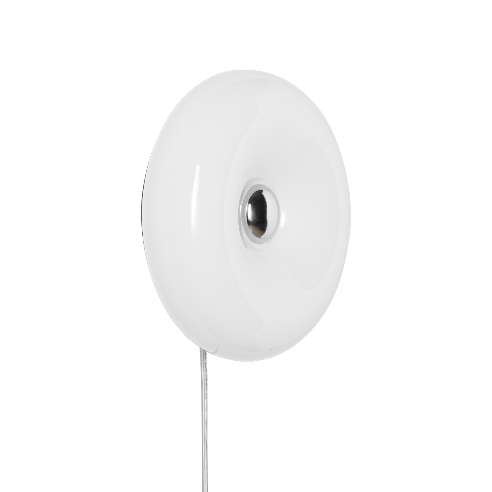 ALPINALUZ Aplique de pared LED tipo donut de vidrio blanco Ø30 cm, 12W, CCT 3000K/4000K/6000K, con cable, enchufe e interruptor