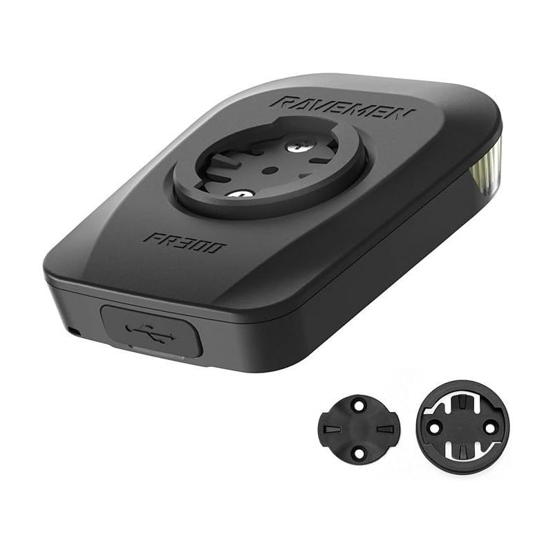 Ravemen - Faro delantero para bicicleta FR300 de 300 lúmenes con modo intermitente de advertencia diurna, lente gran angular y visibilidad lateral, montaje Garmin/Wahoo y puerto USB-C, IPX6