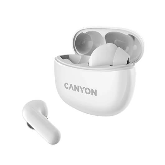 Canyon CNS-TWS5W Auriculares Inalámbricos Gaming Bluetooth 5.3 con Estuche de Carga