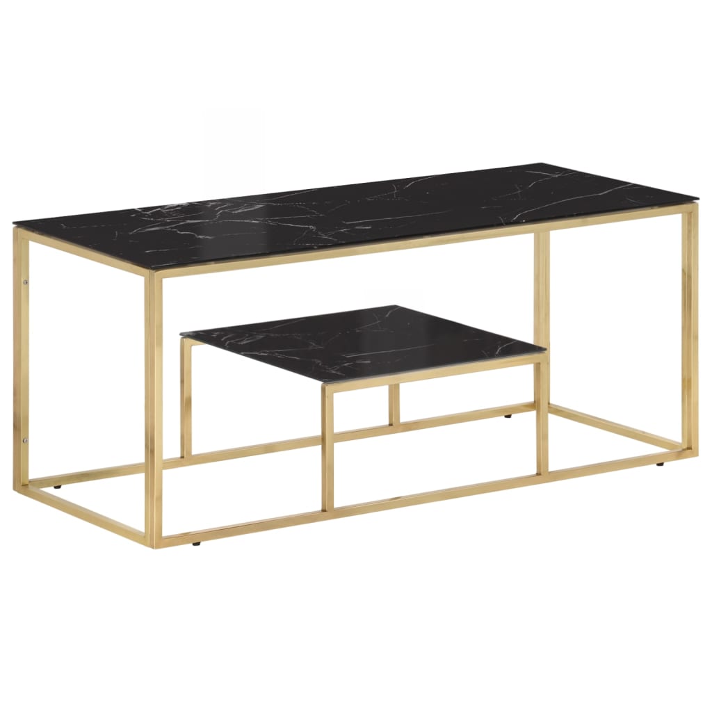 Vidaxl Mesa de Centro Acero Inoxidable y Vidrio Templado Plateado 110 X 45 X 45 Cm