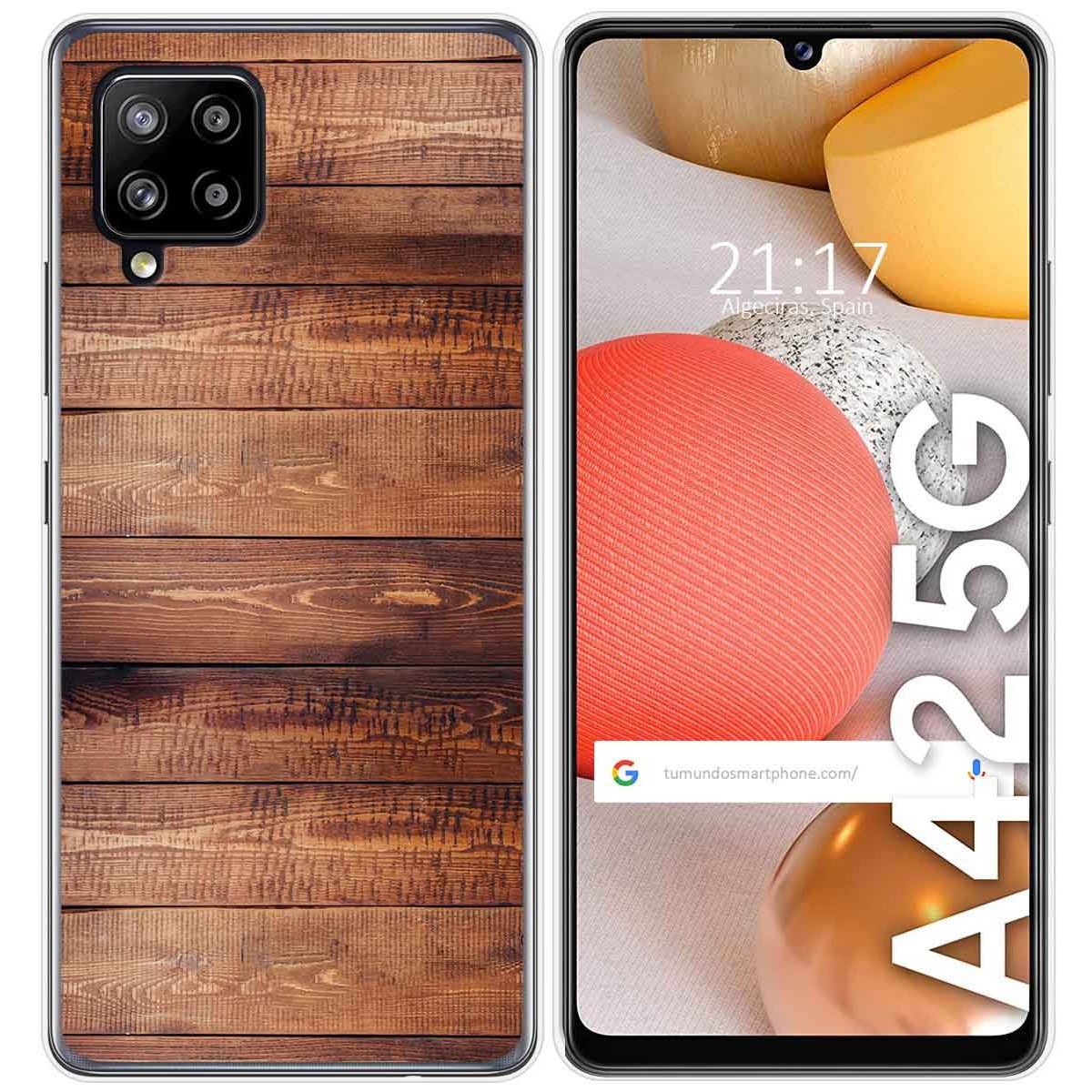 Tumundosmartphone Funda Gel Tpu para Samsung Galaxy A42 5G diseño Madera 02 Dibujos