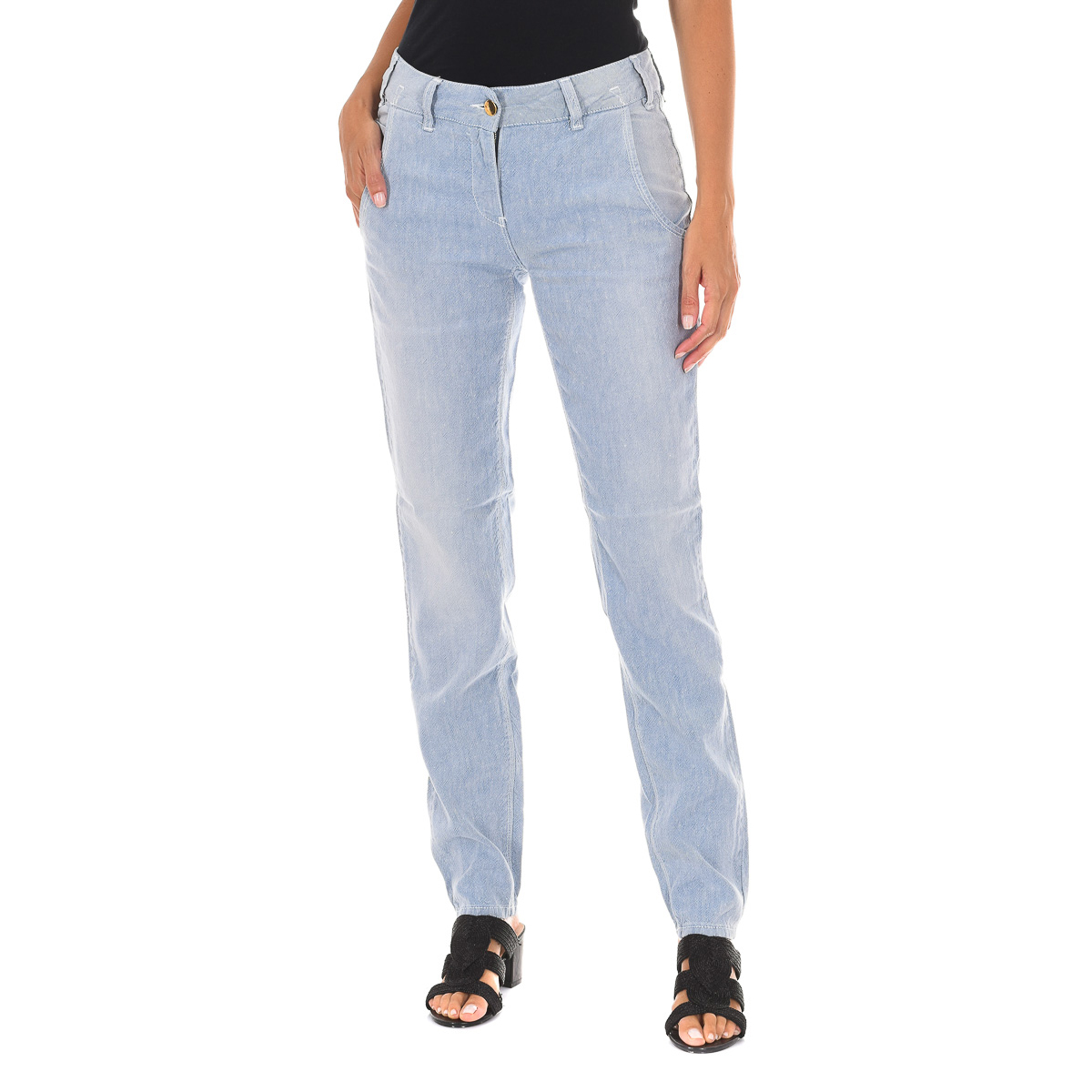 MET - MET-Pantalon Largo estilo chino con bajos estrechos 70DBF0196 mujer