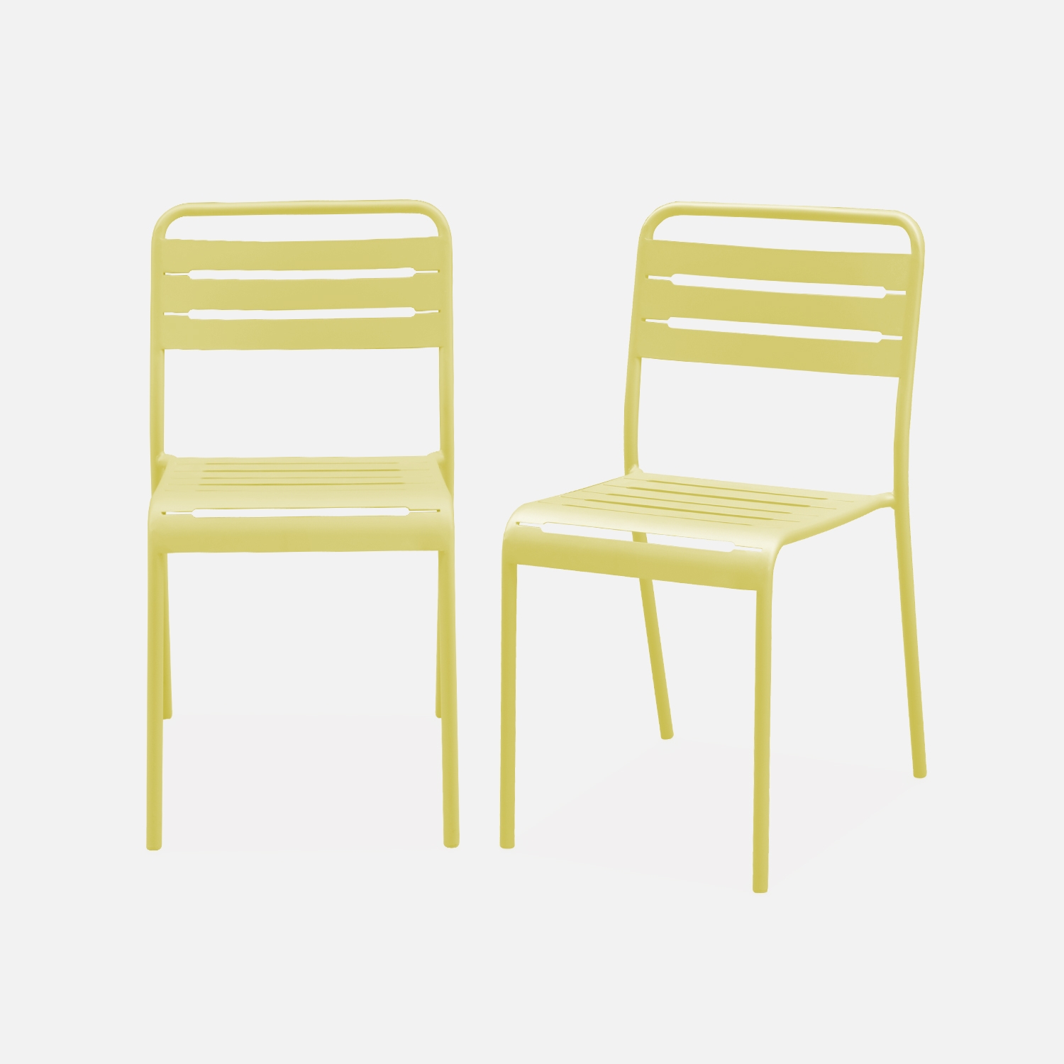 sweeek - Silla de jardín bistró de acero, set de 2 , Amelia , 44x52x79