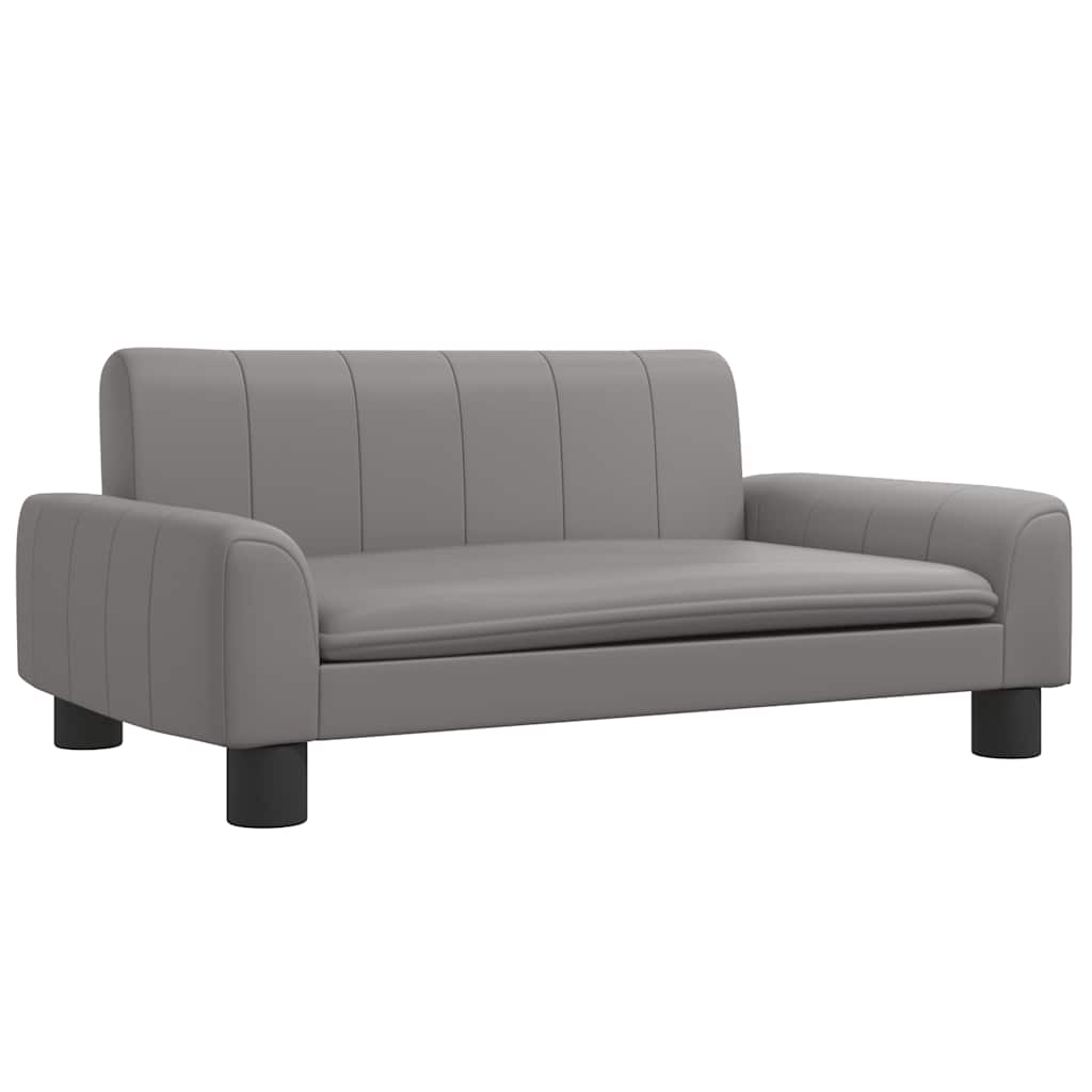 vidaXL Sofá para niños de cuero sintético 70x45x30 cm en color Crema/Gris/Negro y más