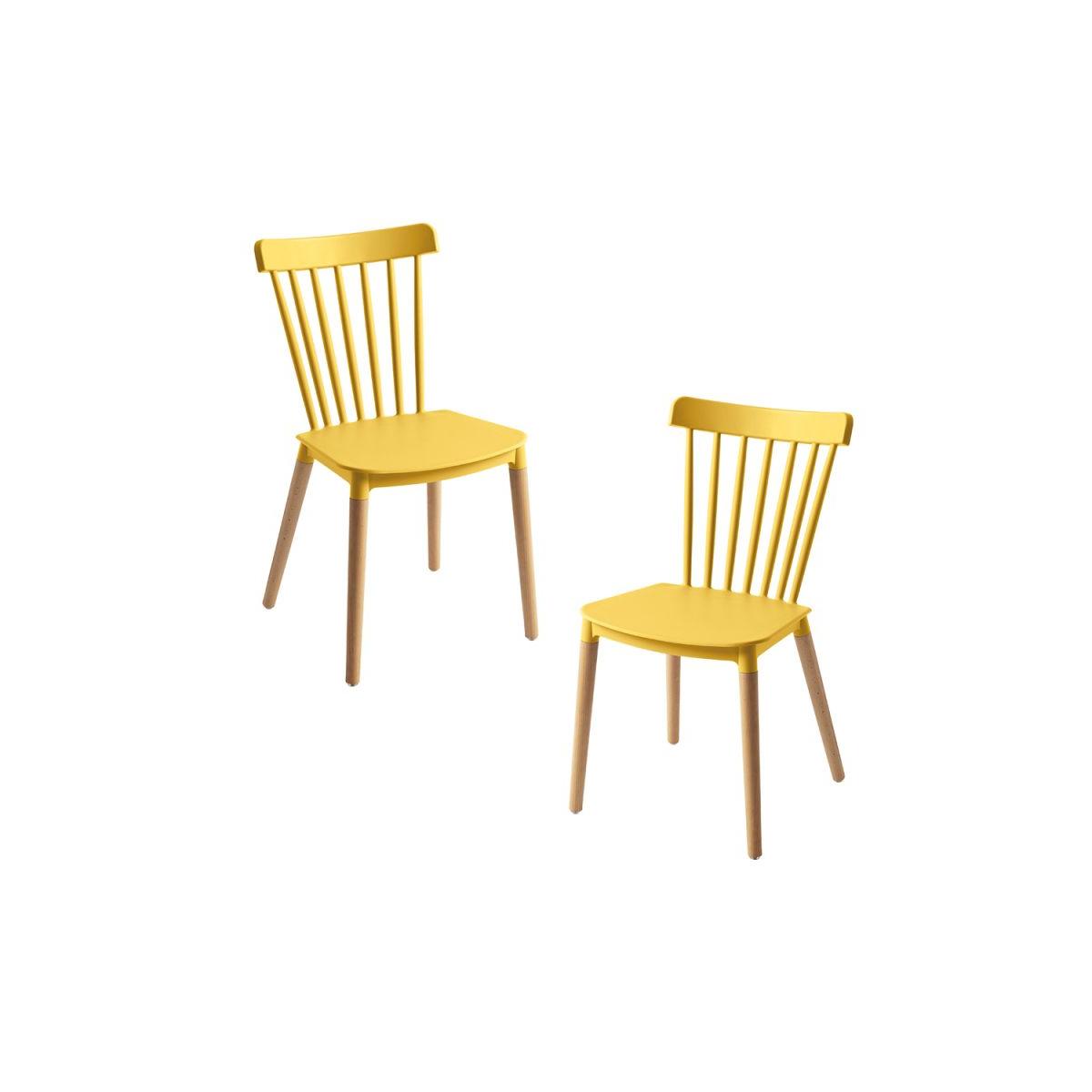 Regalos Miguel - Packs Sillas Comedor - Pack 2 Sillas Leka - Amarillo