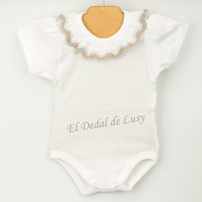 Babidu Body Bebé Cuello Volante Bolillo 1198