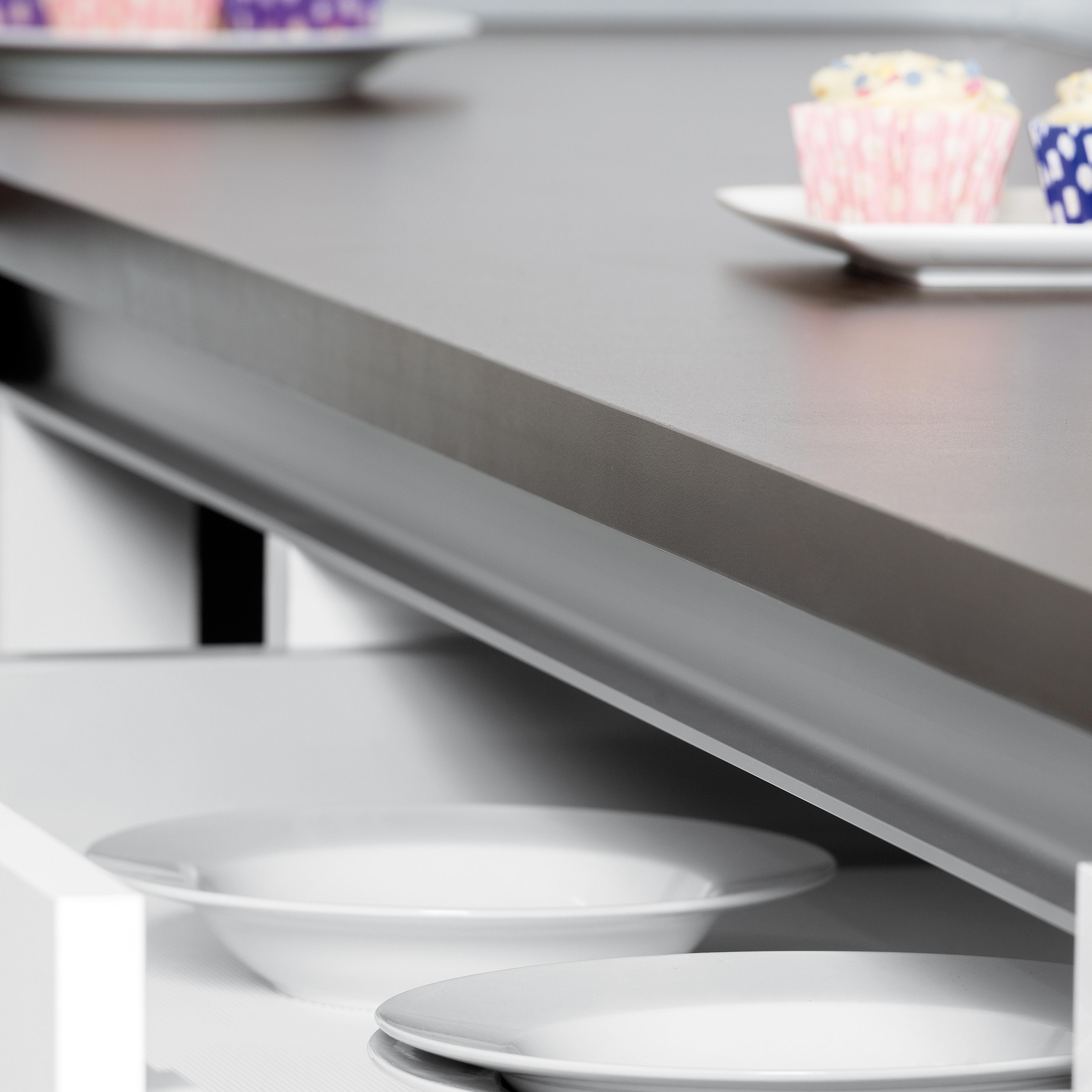 Kit de 2 perfiles superiores gola para muebles de cocina, longitud 2,35m, con accesorios, aluminio, anodizado mate
