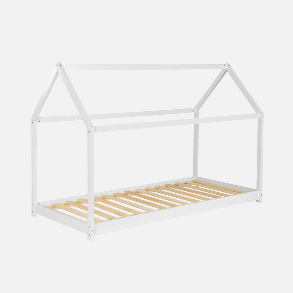 sweeek - Cama infantil de pino natural, 90x190cm , Tobias , 196x99x136