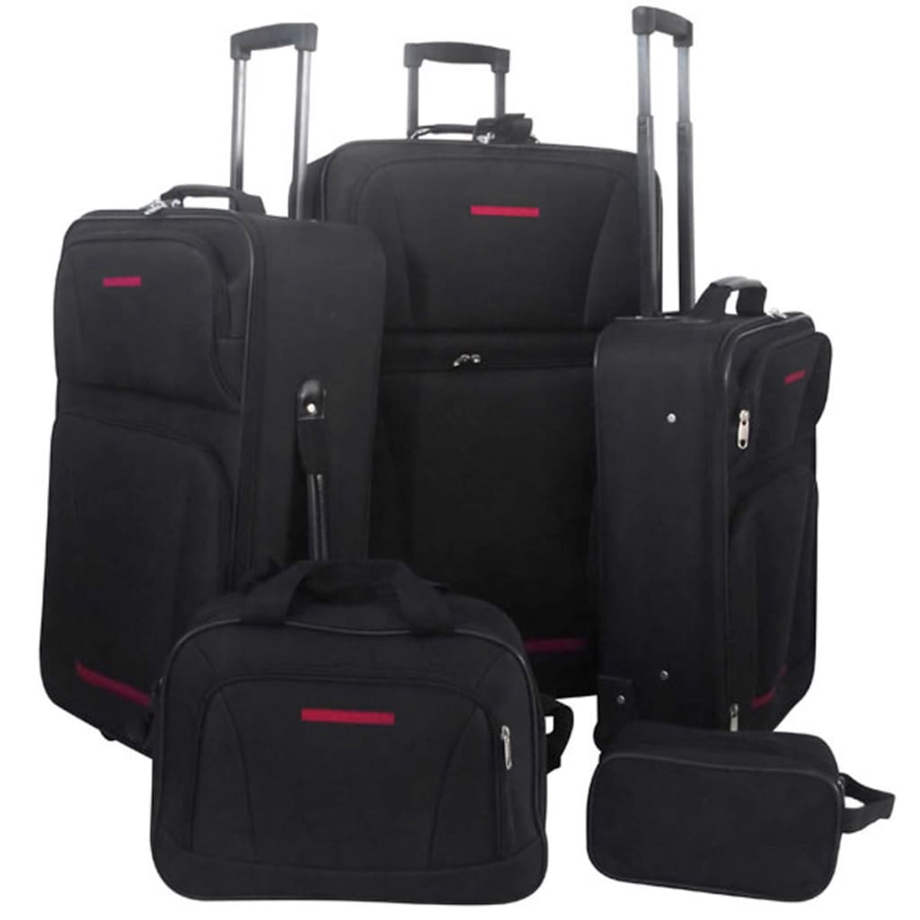vidaXL Set Maletas de Viaje 5 Piezas Diversos Tamanos Juego de Equipaje Color Azul,  Negro,  Rojo y mas