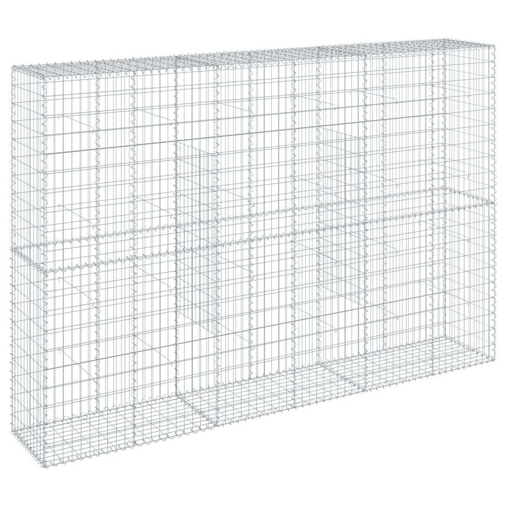vidaXL Cesta de gaviones con cubierta hierro galvanizado 300x50x200 cm
