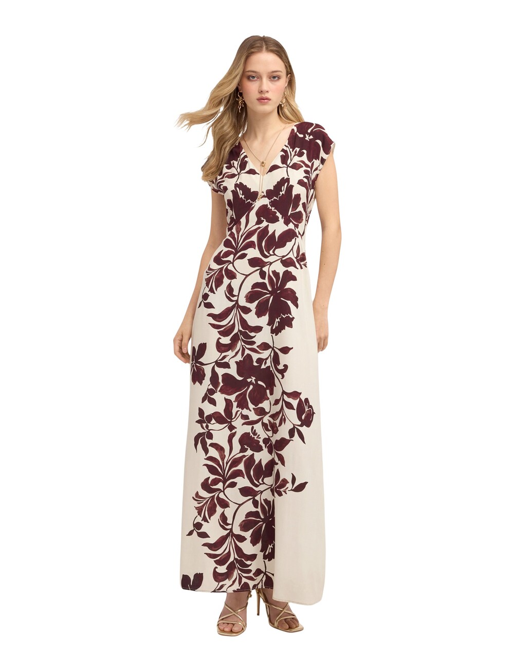 Motivi - Vestido largo de viscosa con estampado