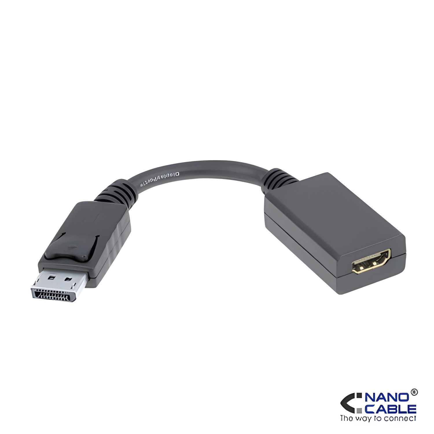 Nanocable - adaptador displayport a hdmi dp/m-hdmi/h 15cm negro