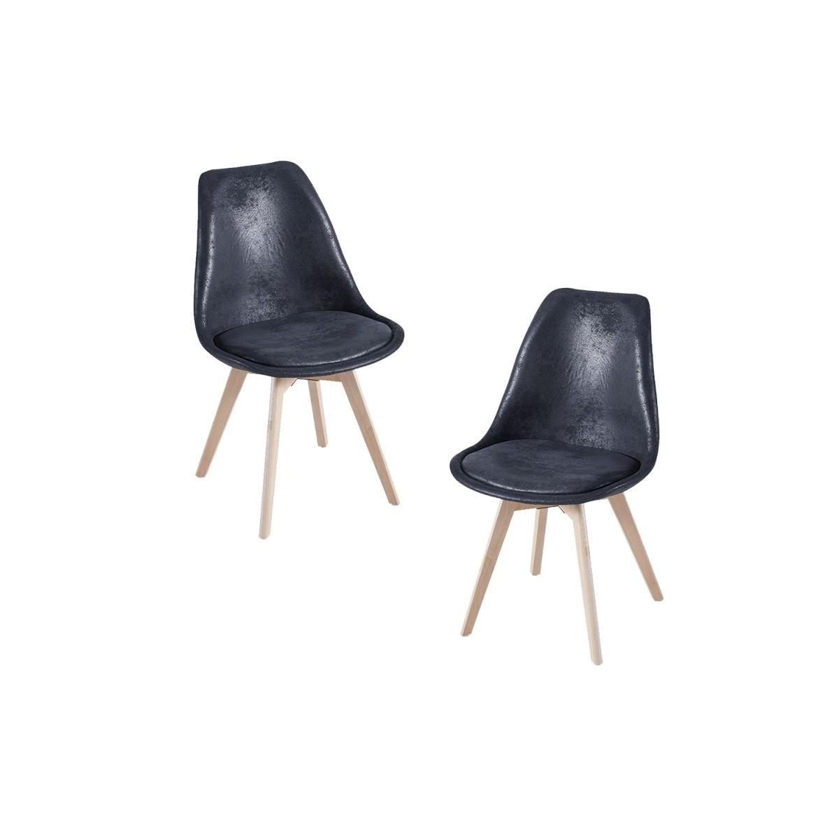 Regalos Miguel - Packs Sillas Comedor - Pack 2 Sillas Synk Vintage - Negro