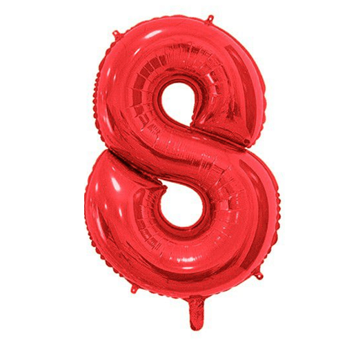 CABLEPELADO - Globo numero de cumpleaños - 110 cm - Helio - eventos - photocall - decoracion - color Rojo (Numero 8)