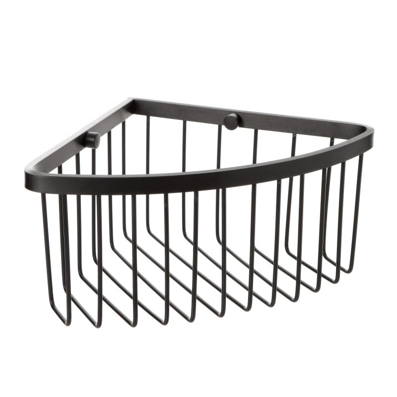CESTILLO RINCONERO PARA BAÑO DE ALUMINIO ANODIZADO NEGRO MATE  - BLACK ALUMINIUM DE TATAY MEDIDAS 20X20X11,5 CM