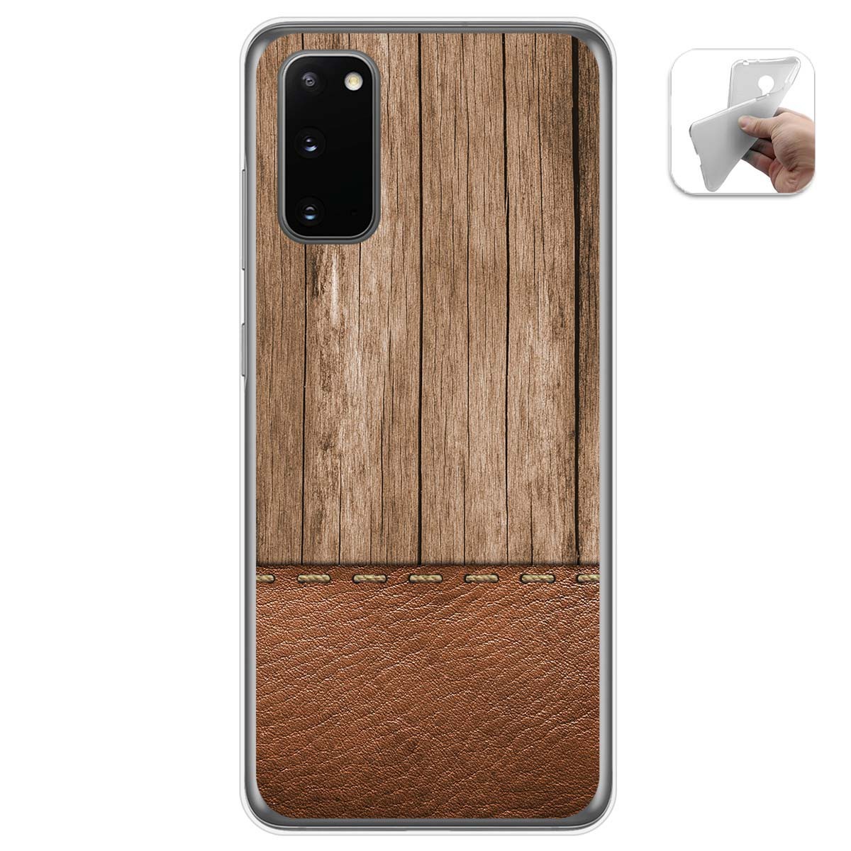 Tumundosmartphone Funda Gel Tpu para Samsung Galaxy S20 diseño Madera 09 Dibujos