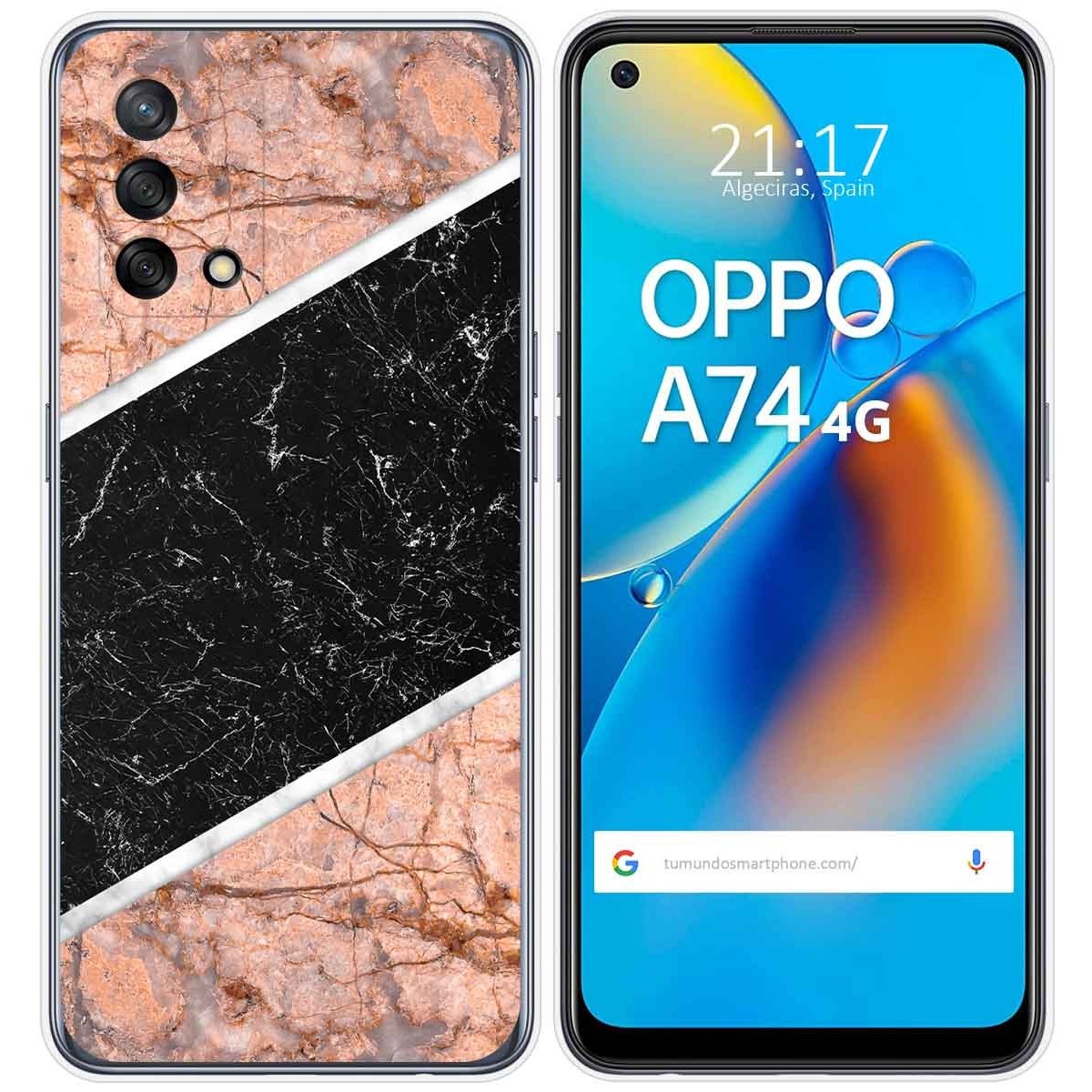 Tumundosmartphone Funda Gel Tpu para Oppo A74 4G diseño Mármol 07 Dibujos