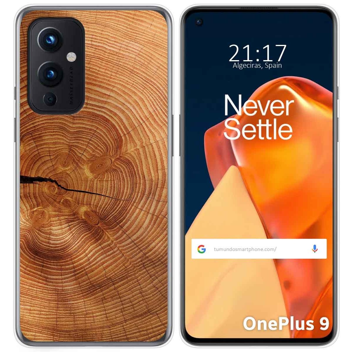 Tumundosmartphone Funda Gel Tpu para OnePlus 9 5G diseño Madera 04 Dibujos